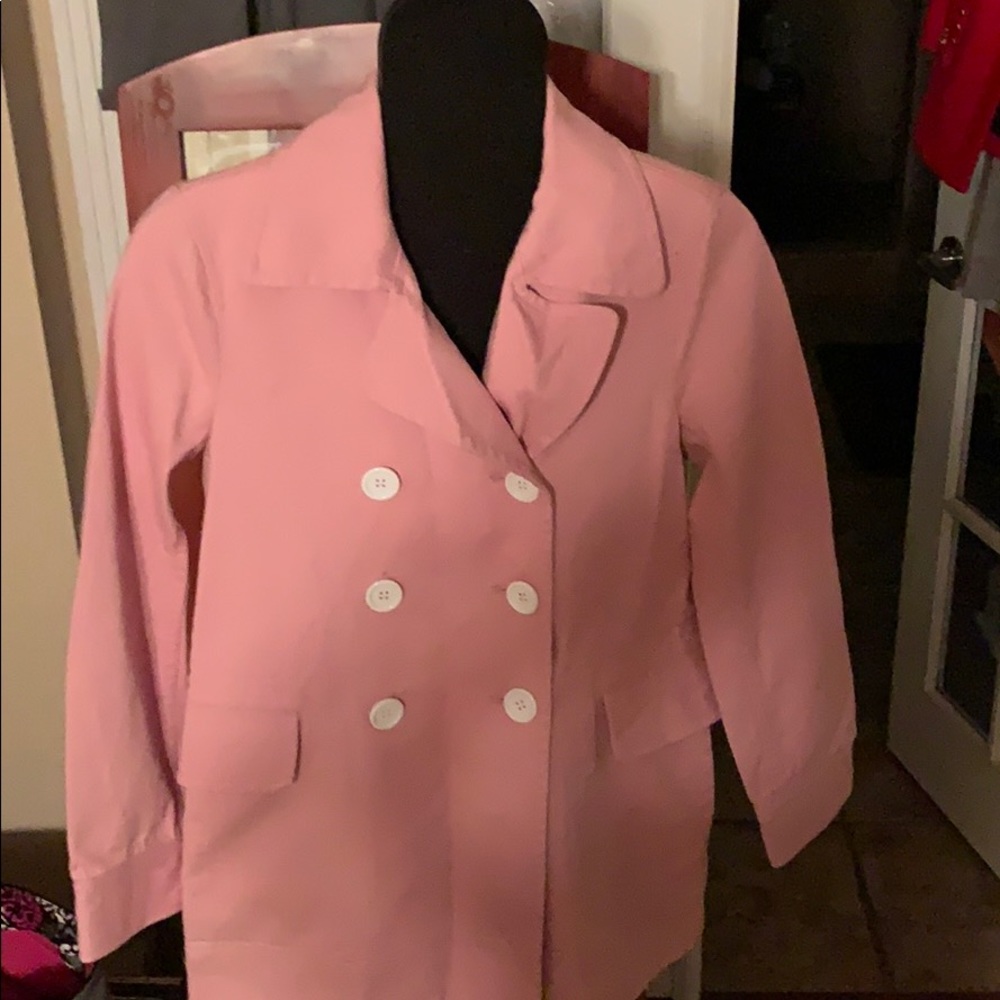 Soft pink women’s classic pea coat! 🧥 💖